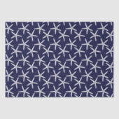 Weißer Seestern auf marinebasischem Hintergrund Seidenpapier (Vorderseite)