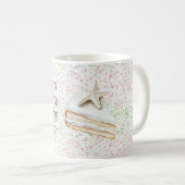 Weißer Seesternkuchen Rosa Grüne Konfetti Kaffeetasse (VorderseiteRechts)
