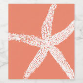 Weißer Seeteufel Muster Lachs Rosa Orange Cool Weinetikett (Einzelnes Label)