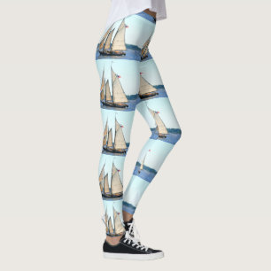 weißer Segeln Schooner Leggings