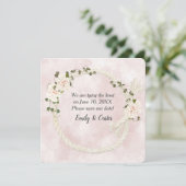 Weißer Seil mit Hydrangea-Bouquets Save The Date (Stehend Vorderseite)