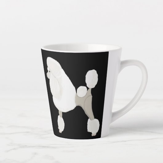 Weißer Show-Pudel Milchtasse (Rechts)