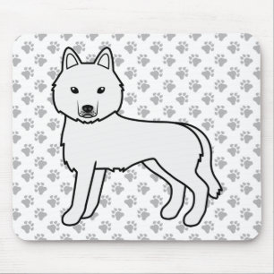 Weißer Siberian Husky Süßer Cartoon-Hund Mousepad