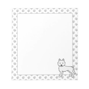 Weißer Siberian Husky Süßer Cartoon-Hund Notizblock