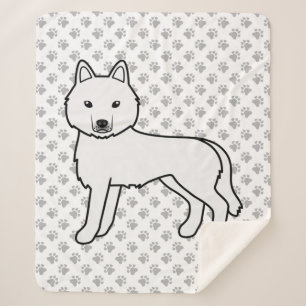 Weißer Siberian Husky Süßer Cartoon-Hund Sherpadecke