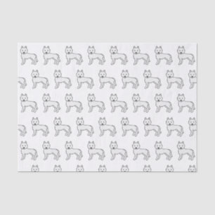 Weißer Siberian Husky Süßer Hund Muster Seidenpapier