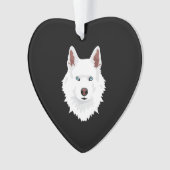 Weißer Siberischer Husky-Kanal - Weißer Schneehund Ornament (Vorderseite)