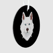 Weißer Siberischer Husky-Kanal - Weißer Schneehund Ornament (Vorderseite)