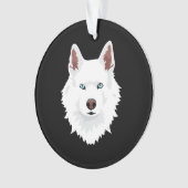Weißer Siberischer Husky-Kanal - Weißer Schneehund Ornament (Vorderseite)