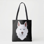 Weißer Siberischer Husky-Kanal - Weißer Schneehund Tasche (Vorderseite)
