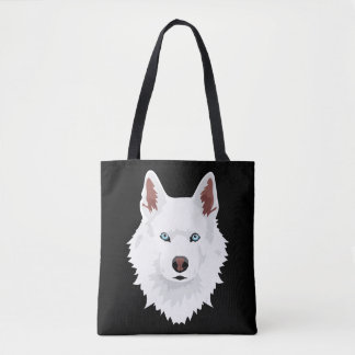 Weißer Siberischer Husky-Kanal - Weißer Schneehund Tasche