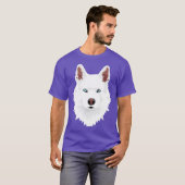 weißer sibirischer Husky-Hund T-Shirt (Vorne ganz)