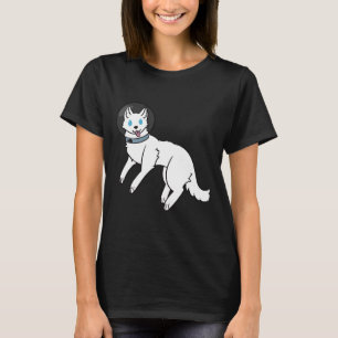 Weißer sibirischer Husky im Weltraum T-Shirt