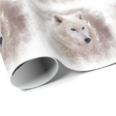 WEISSER SIBIRISCHER SCHLITTENHUND GESCHENKPAPIER (Rolleneckpunkt)