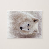 WEISSER SIBIRISCHER SCHLITTENHUND PUZZLE (Horizontal)