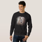 WEISSER SIBIRISCHER SCHLITTENHUND SWEATSHIRT (Vorne ganz)