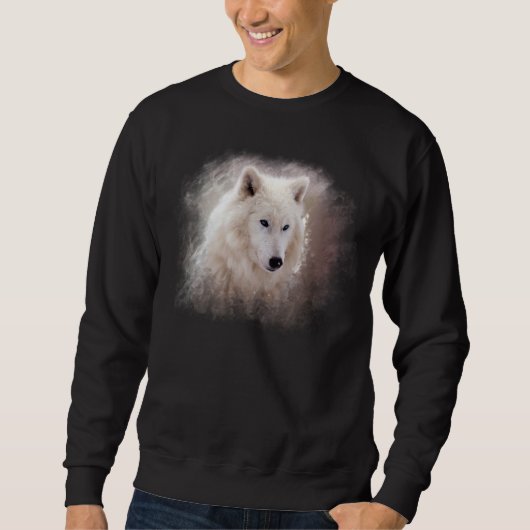 WEISSER SIBIRISCHER SCHLITTENHUND SWEATSHIRT (Vorderseite)