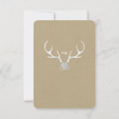 Weißer Silberkleber und Braunpapier Rustikale UAWG RSVP Karte (Rückseite)