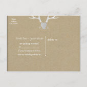 Weißer Silberkleber und Brow-Papier Save the Date Ankündigungspostkarte (Rückseite)