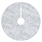 Weißer Silberleopard Polyester Weihnachtsbaumdecke (Vorderseite)