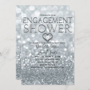 Weißer silberner Glitzer Bokeh bezaubernde Einladung