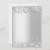 Weißer silberner Glitzer Einladung (Rückseite)