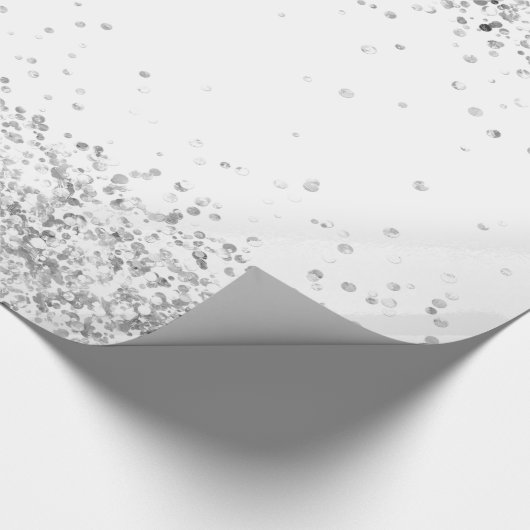 Weißer Silberner Glitzer strahlt Weihnachten Weihn Geschenkpapier (Ecke)