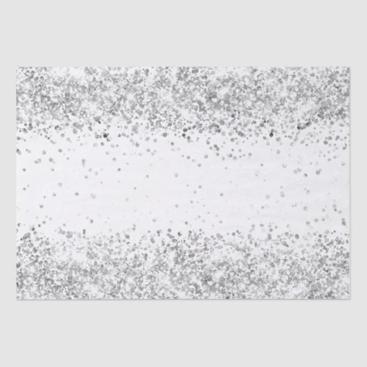 Weißer Silberner Glitzer strahlt Weihnachten Weihn Seidenpapier (Vorderseite)