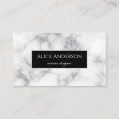 Weißer silberner Marmor, luxuriöser Glam Designer Visitenkarte (Vorderseite)
