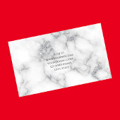 Weißer silberner Marmor, luxuriöser Glam Designer Visitenkarte