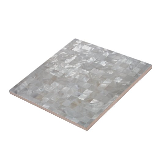 Weißer silberner Perlmuttdruck mit Ziegeln gedeckt Fliese (Seite)