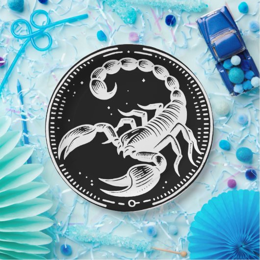Weißer Skorpion Astrologie Zodiac Sign Skorpio Par Pappteller (Party)