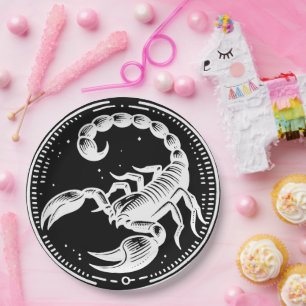 Weißer Skorpion Astrologie Zodiac Sign Skorpio Par Pappteller