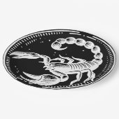 Weißer Skorpion Astrologie Zodiac Sign Skorpio Par Pappteller (Schrägansicht)