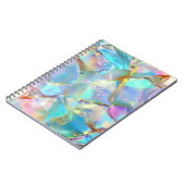 Weißer Skriptname auf opalem Hintergrund Notizblock (Linke Seite)