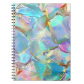 Weißer Skriptname auf opalem Hintergrund Notizblock (Vorderseite)