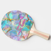 Weißer Skriptname im Hintergrund, Ihr Text Tischtennis Schläger (Seitenansicht)