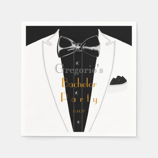 Weißer Smoking Serviette (Vorderseite)