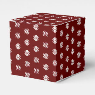 Weißer Snowstar Schneeflocken Bordeaux-Geschenk Geschenkschachtel