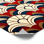 Weißer Sonnenaufgang über Meereswellen abstraktes  Poster (Ecke)