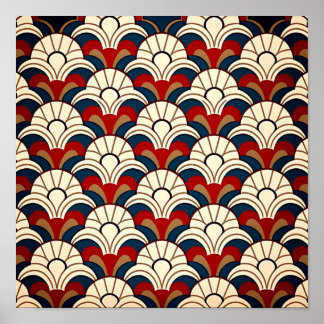 Weißer Sonnenaufgang über Meereswellen abstraktes Poster