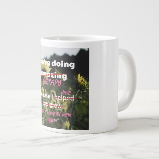 Weißer Sonnenblumenkaffee Tasse Mama Sonnenschein (Vorderseite Rechts)