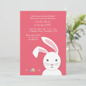 Weißer Sonnenhasen Ostern Geburtstag Einladung (Stehend Vorderseite)