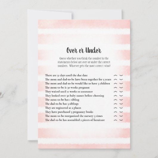 Weißer Sonnenrosa unter dem Kinderduschspiel Einladung (Vorderseite)