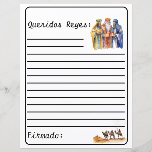 Weißer Spanischer Brief an die Weisen - Los Reyes (Vorderseite)