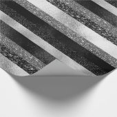 Weißer Spargel mit Schwarz-Silber-Glitzer Geschenkpapier (Ecke)