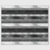 Weißer Spargel mit Schwarz-Silber-Glitzer Geschenkpapier (Flach)