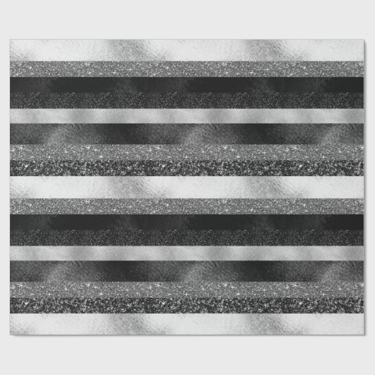 Weißer Spargel mit Schwarz-Silber-Glitzer Geschenkpapier (Flach)