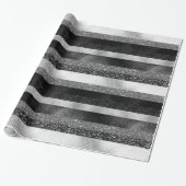 Weißer Spargel mit Schwarz-Silber-Glitzer Geschenkpapier (Ungerollt)