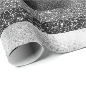 Weißer Spargel mit Schwarz-Silber-Glitzer Geschenkpapier (Rolleneckpunkt)